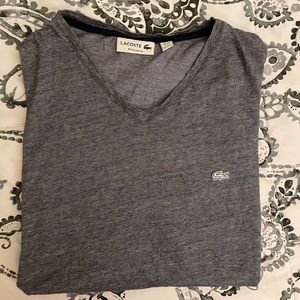 Lacoste men’s grey v neck T-shirt